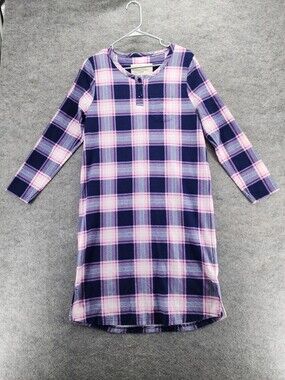 Fishers Finery Nightgown Womens XS Purple Plaid
